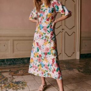Sezane Jiana Dress Pastel Flowers - Size 6